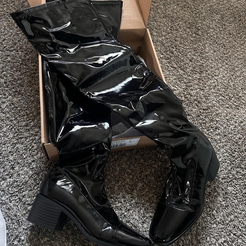 Journee Collection Black Knee High Boots